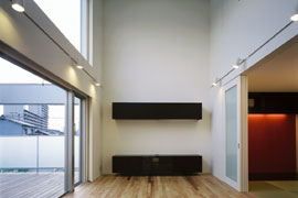 シンプルモダンな家 リビング